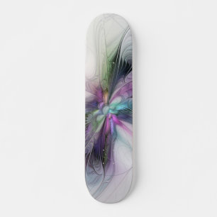 New Life, Colorful Abstract Fractal Art Fantasy Skateboard