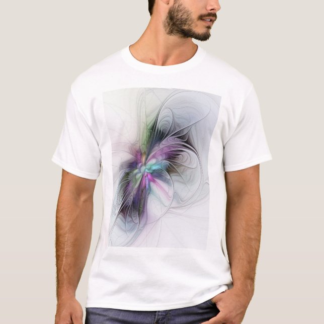New Life, Colorful Abstract Fractal Art Fantasy T-Shirt (Front)