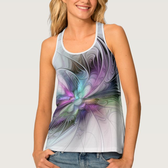 New Life, Colorful Abstract Fractal Art Fantasy Tank Top (Front)