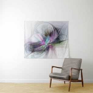 New Life, Colorful Abstract Fractal Art Fantasy Tapestry