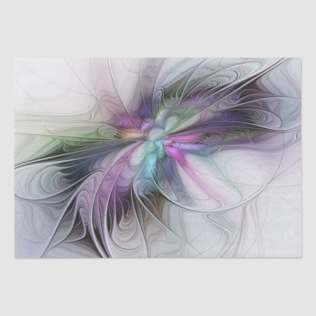 New Life, Colorful Abstract Fractal Art Fantasy Tissue Paper (Front)