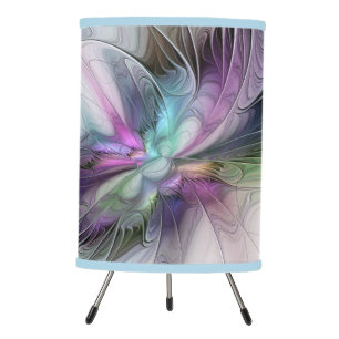 New Life, Colorful Abstract Fractal Art Fantasy Tripod Lamp