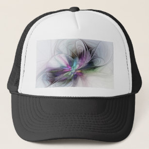 New Life, Colorful Abstract Fractal Art Fantasy Trucker Hat