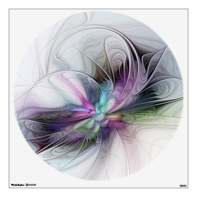 New Life, Colorful Abstract Fractal Art Fantasy Wall Decal (Front)