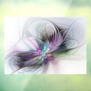 New Life, Colorful Abstract Fractal Art Fantasy Window Cling