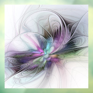 New Life, Colorful Abstract Fractal Art Fantasy Window Cling
