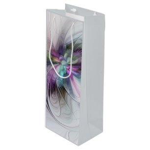 New Life, Colorful Abstract Fractal Art Fantasy Wine Gift Bag