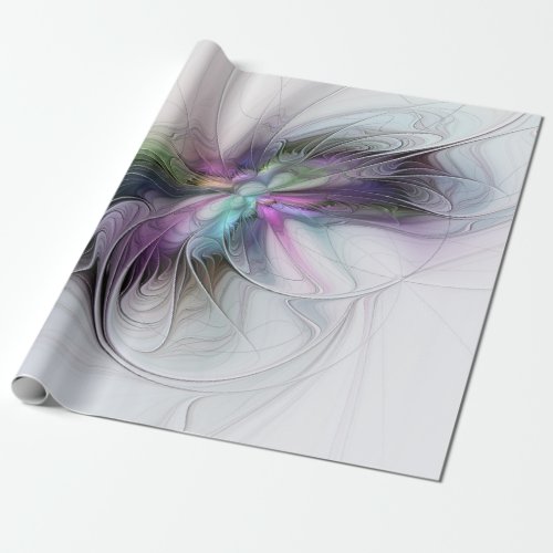 New Life Colorful Abstract Fractal Art Fantasy Wrapping Paper