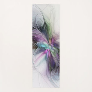 New Life, Colorful Abstract Fractal Art Fantasy Yoga Mat
