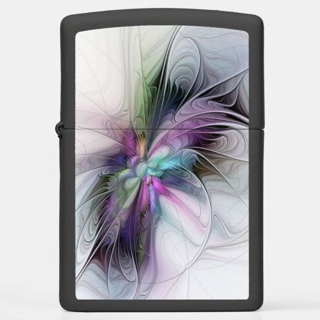 New Life, Colorful Abstract Fractal Art Fantasy Zippo Lighter (Front)