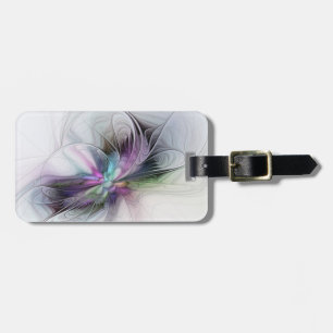 New Life, Colorful Abstract Fractal Fantasy Name Luggage Tag