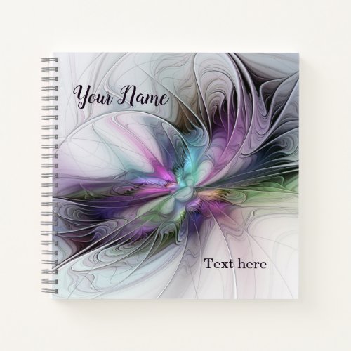 New Life Colorful Abstract Fractal Fantasy Name Notebook