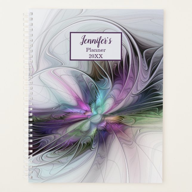 New Life, Colorful Abstract Fractal Fantasy Name Planner (Front)