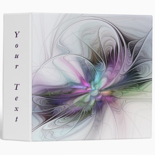 New Life Colorful Abstract Fractal Fantasy Text 3 Ring Binder