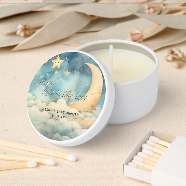 New Light In Our Lives | Baby Shower Mini Candle Favors (Insitu)