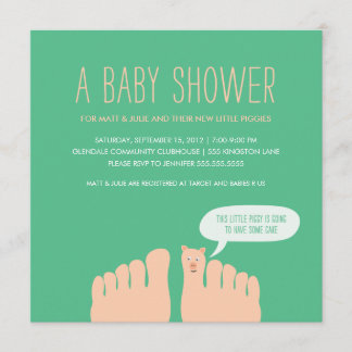 New Little Piggies Baby Shower Invitation