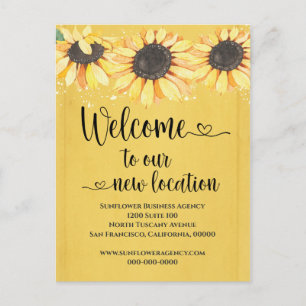New Location Sunflower Business Change of Address Postcard