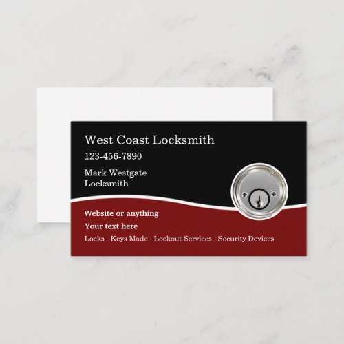 New Locksmith Deadbolt Graphic Business Card