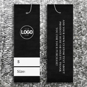 New Logo Chalkboard Clothing Size Price Hang Tag