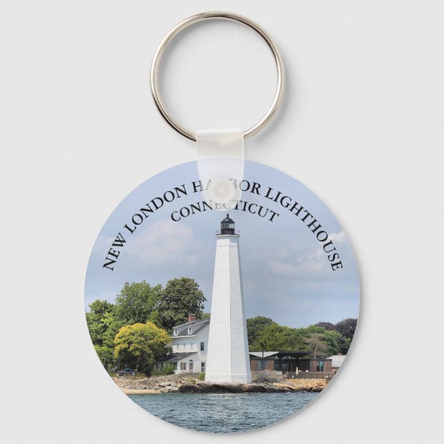New London Harbor Lighthouse, Connecticut Keychain (Front)