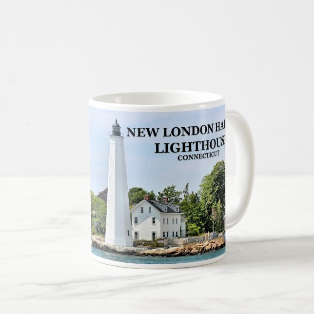 New London Harbor Lighthouse, Connecticut Mug (Front Right)