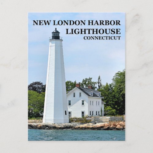 New London Harbor Lighthouse Connecticut Postcard