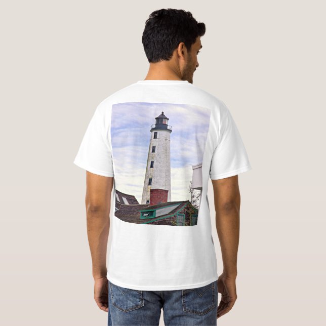 New London Harbor Lighthouse CT double side TShirt (Back Full)