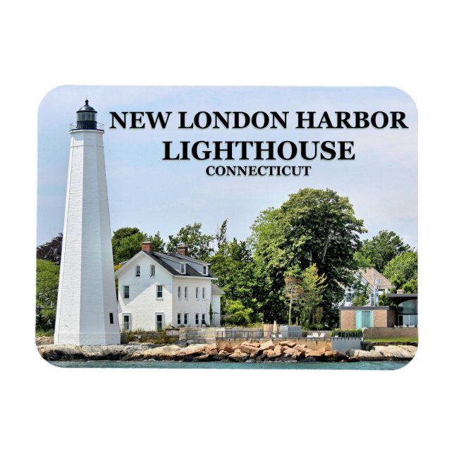 New London Harbor Lighthouse, CT Photo Magnet (Horizontal)