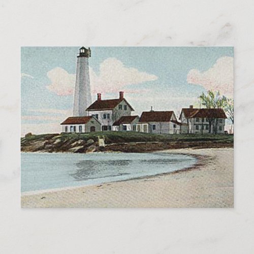 New London Harbor Lighthouse Postcard