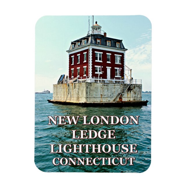 New London Ledge Light, Connecticut Photo Magnet (Vertical)