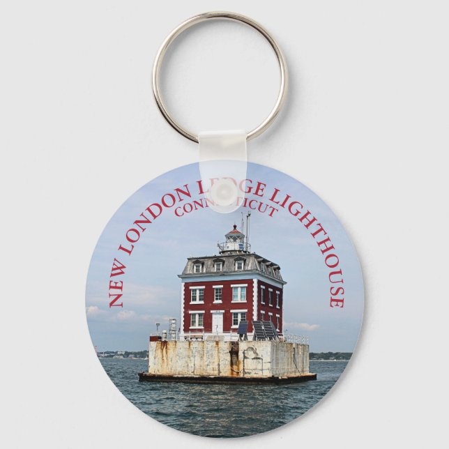 New London Ledge Lighthouse, Connecticut Keychain (Front)