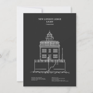 New London Ledge Lighthouse - Connecticut – PD Note Card