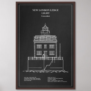 New London Ledge Lighthouse - Connecticut – PD Photo Print