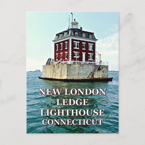 New London Ledge Lighthouse Connecticut Postcard