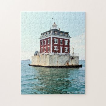 New London Ledge Lighthouse  Connecticut Puzzle by LighthouseGuy at Zazzle