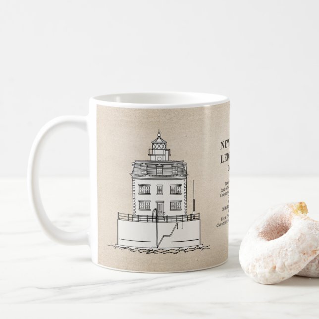 New London Ledge Lighthouse - Connecticut - SBD Coffee Mug (With Donut)