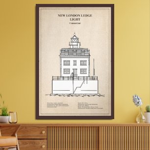 New London Ledge Lighthouse - Connecticut - SBD Framed Art