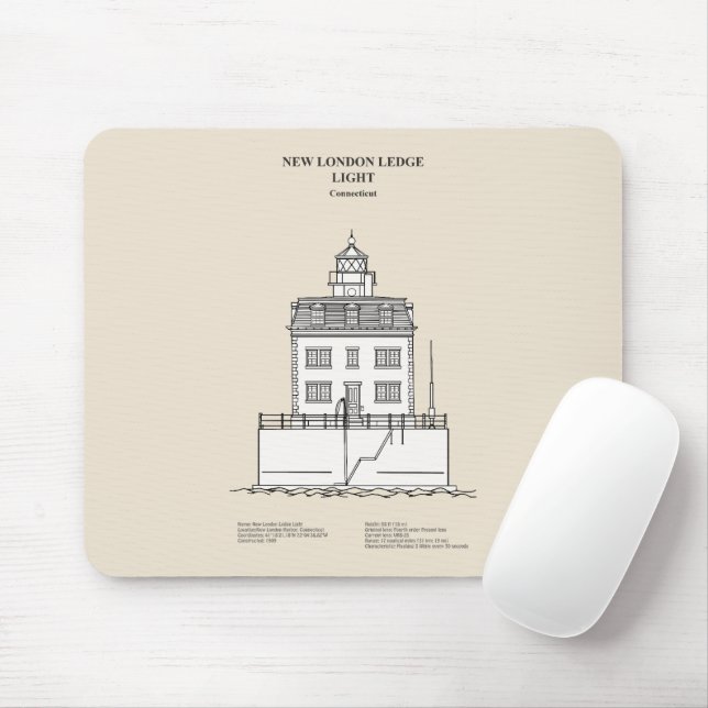 New London Ledge Lighthouse - Connecticut - SBD Mouse Pad (With Mouse)