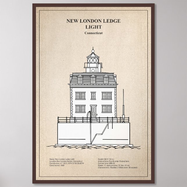 New London Ledge Lighthouse - Connecticut - SBD Photo Print (Creator Uploaded)