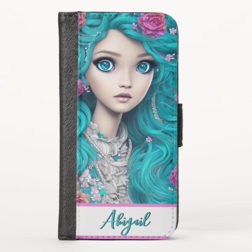 New London Princess with Turquoise Hair and Eyes   iPhone X Wallet Case