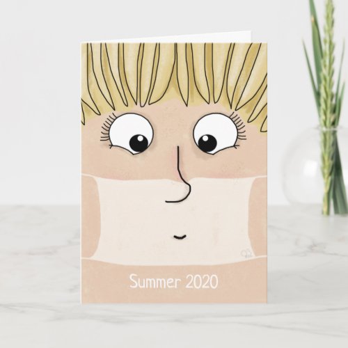 New Look for Summer 2020 Funny Lady Face Mask Tan Card