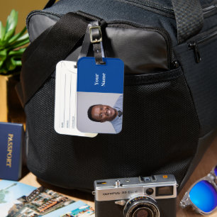 NEW! Luggage Tag - Single-sided w/Card Slot - Blue