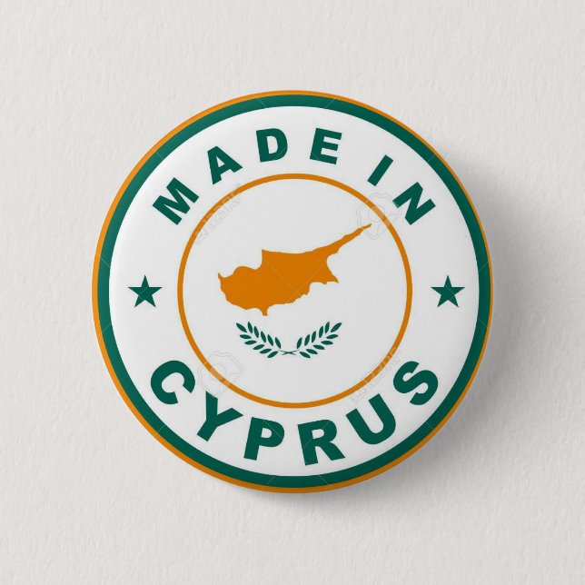 NEW!! - MADE IN CYPRUS PINBACK BADGE BUTTON (Front)