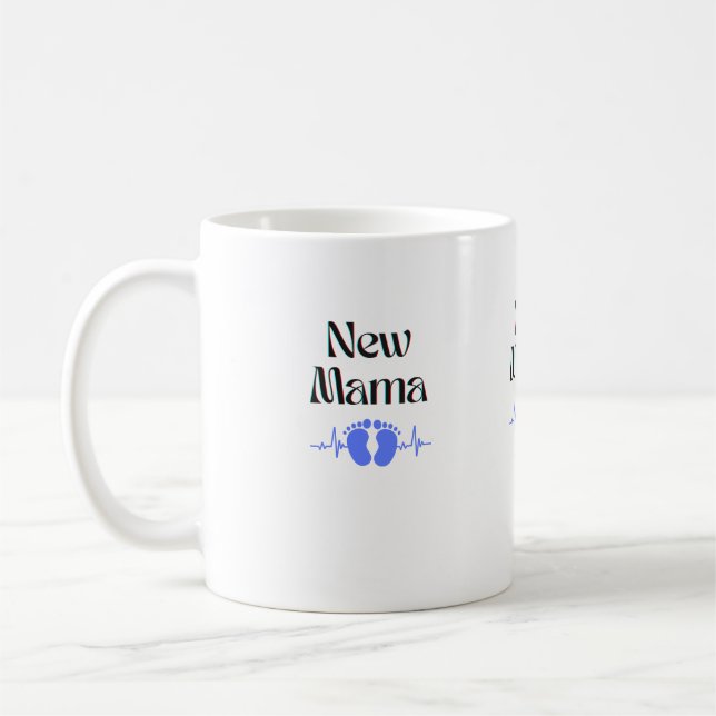 New Mama Coffee Mug. Baby Boy. Mother gift. Coffee Mug (Left)