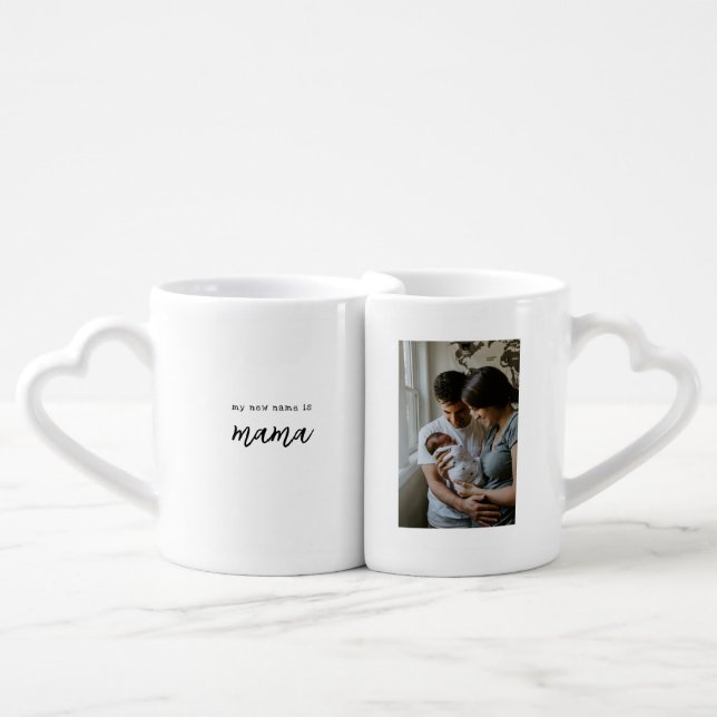 New Mama & Daddy | Matching Photo Coffee Mug Set (Front Nesting)