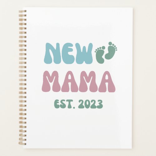 New Mama Est 2023 _ Planner with Gold Binding