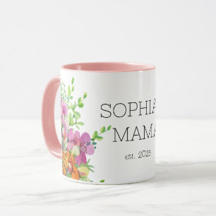 New Mama mug, PINK FLOWERS Mug
