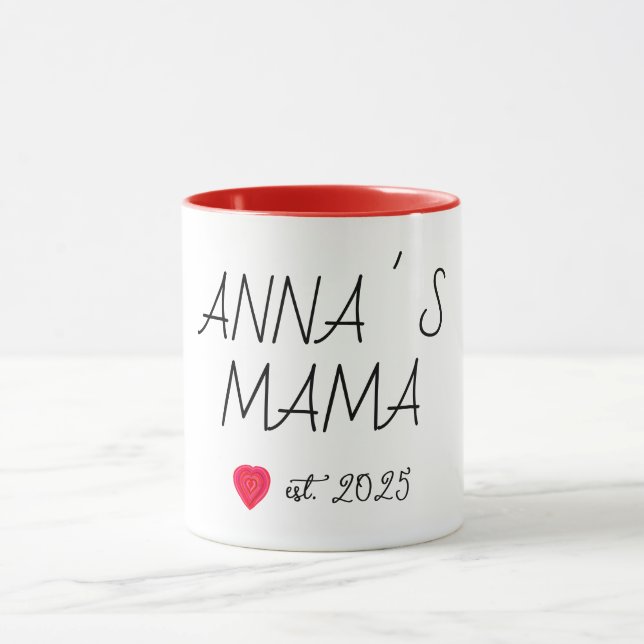 New Mama mug, red heart Mug (Center)