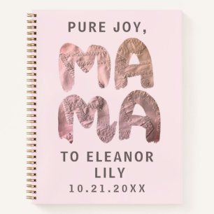 New Mama Whimsical Pastel Pink Newborn Keepsake Notebook