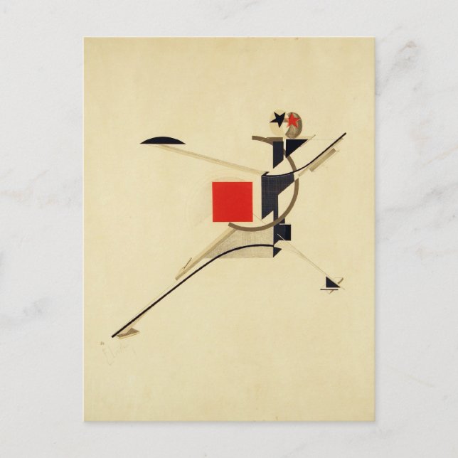 New Man by El Lissitzky Abstract Postcard (Front)
